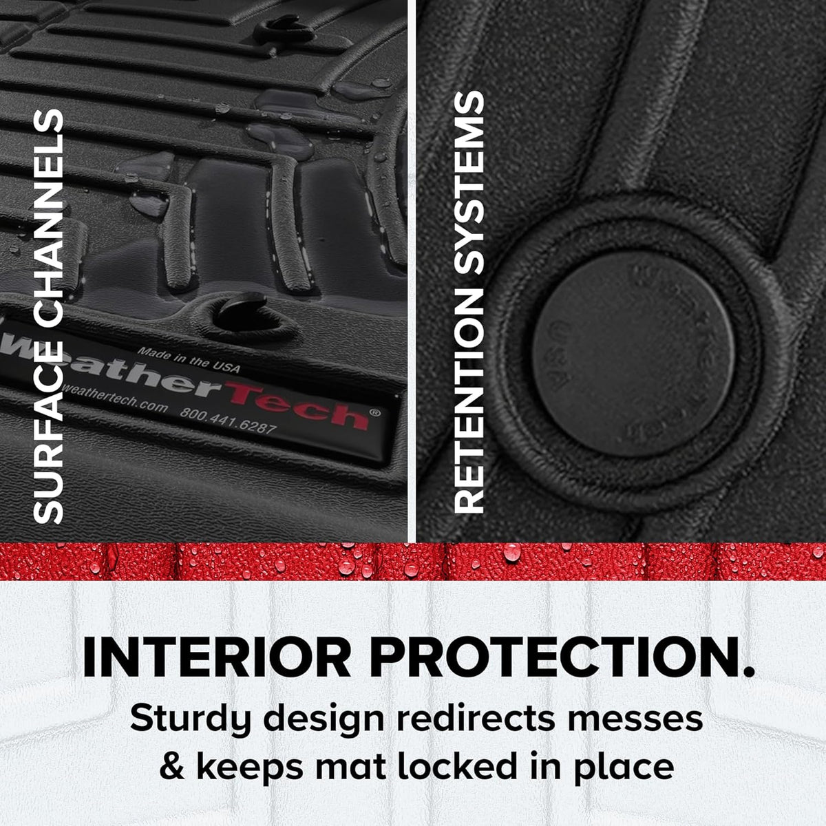 WeatherTech Custom Fit FloorLiners for Honda CR-V, CR-V Hybrid - 1st & 2nd Row (461780-1-2), Grey