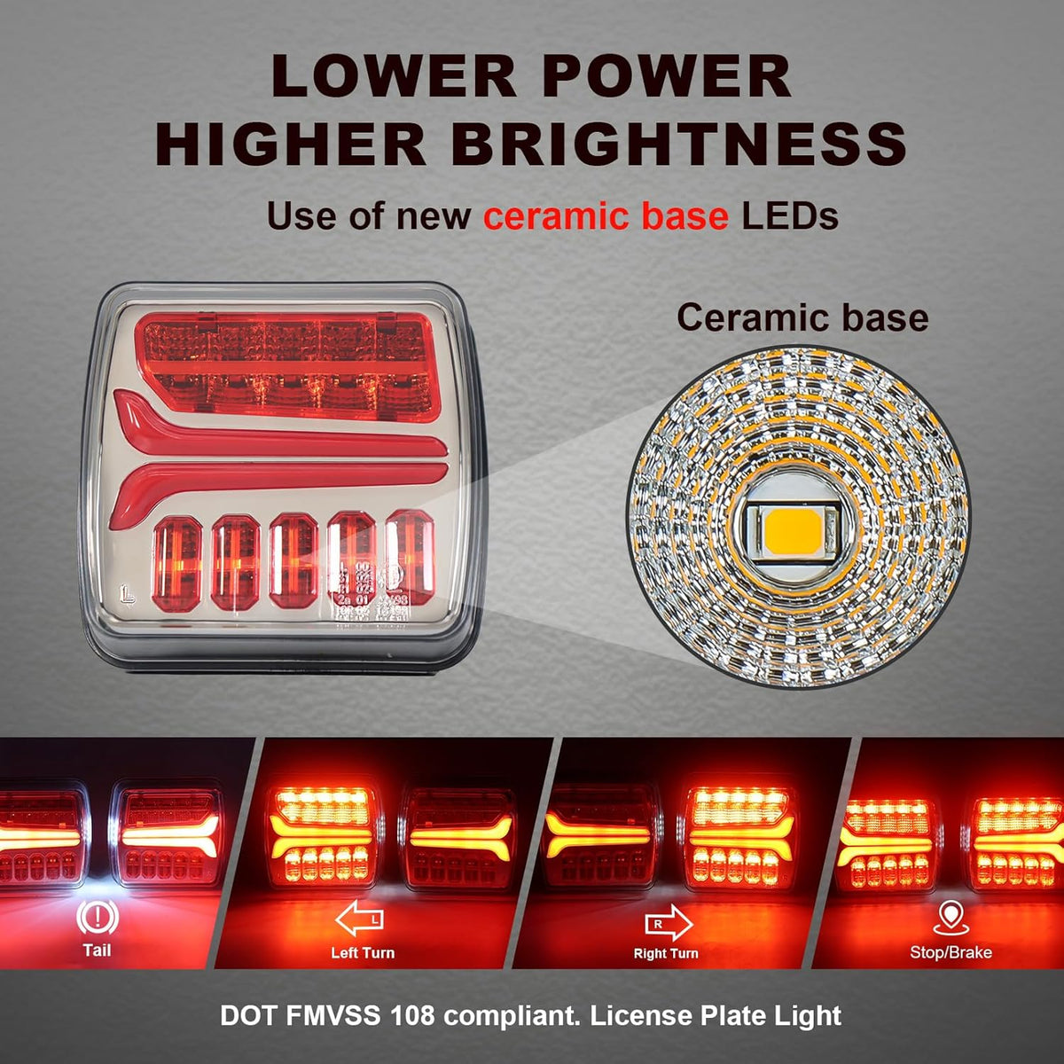 Agrieyes Wireless Trailer Lights, Magnetic LED Trailer Light Rechargeable, Portable Tow Lights Kit for Trucks, Wrenker, Boat, RV, Caravan, DOT Compliant