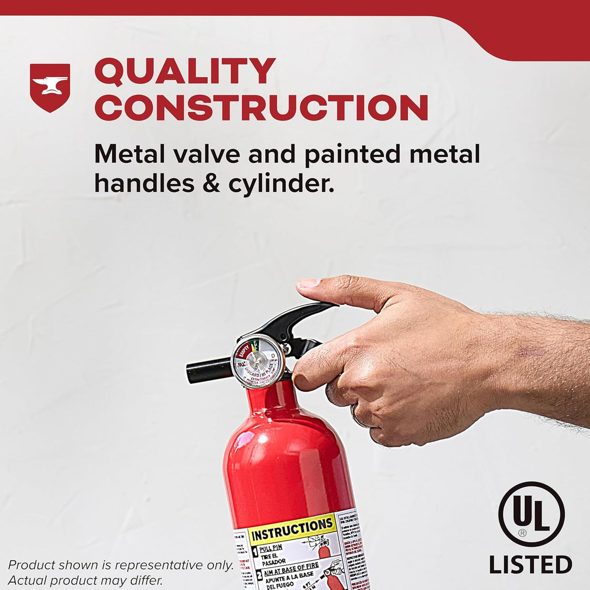 Kidde Basic Fire Extinguisher for Home, Office, Residential, Single-Use, 5BC