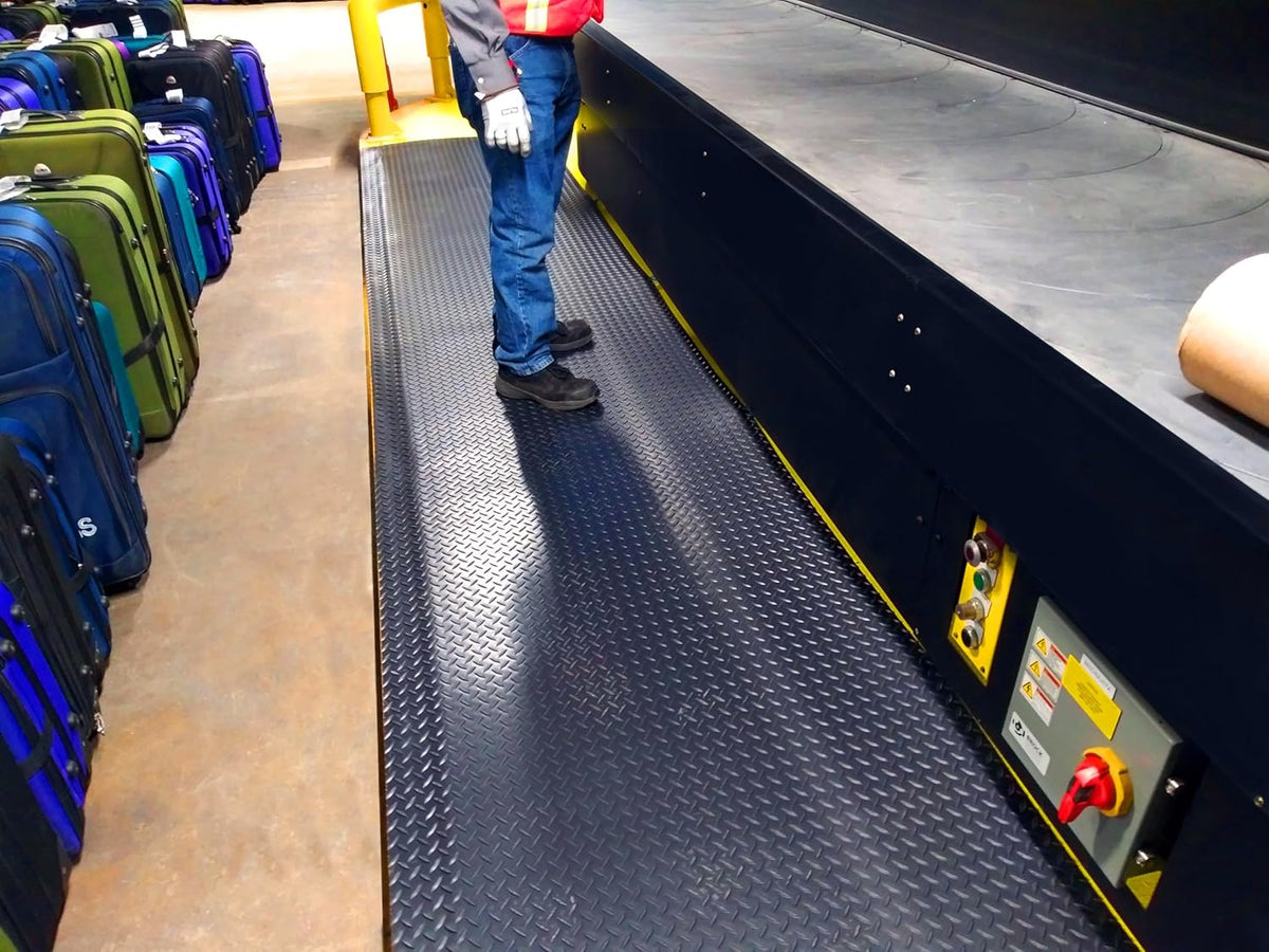 Rhino Mats, American Classic Diamond Anti-Fatigue Mats, Industrial Ergonomic Comfort Standing Mat for Work, Home, Garage, Office, Kitchen or Anywhere (Black 9/16" Thick, 2 FT. x 12 FT.)