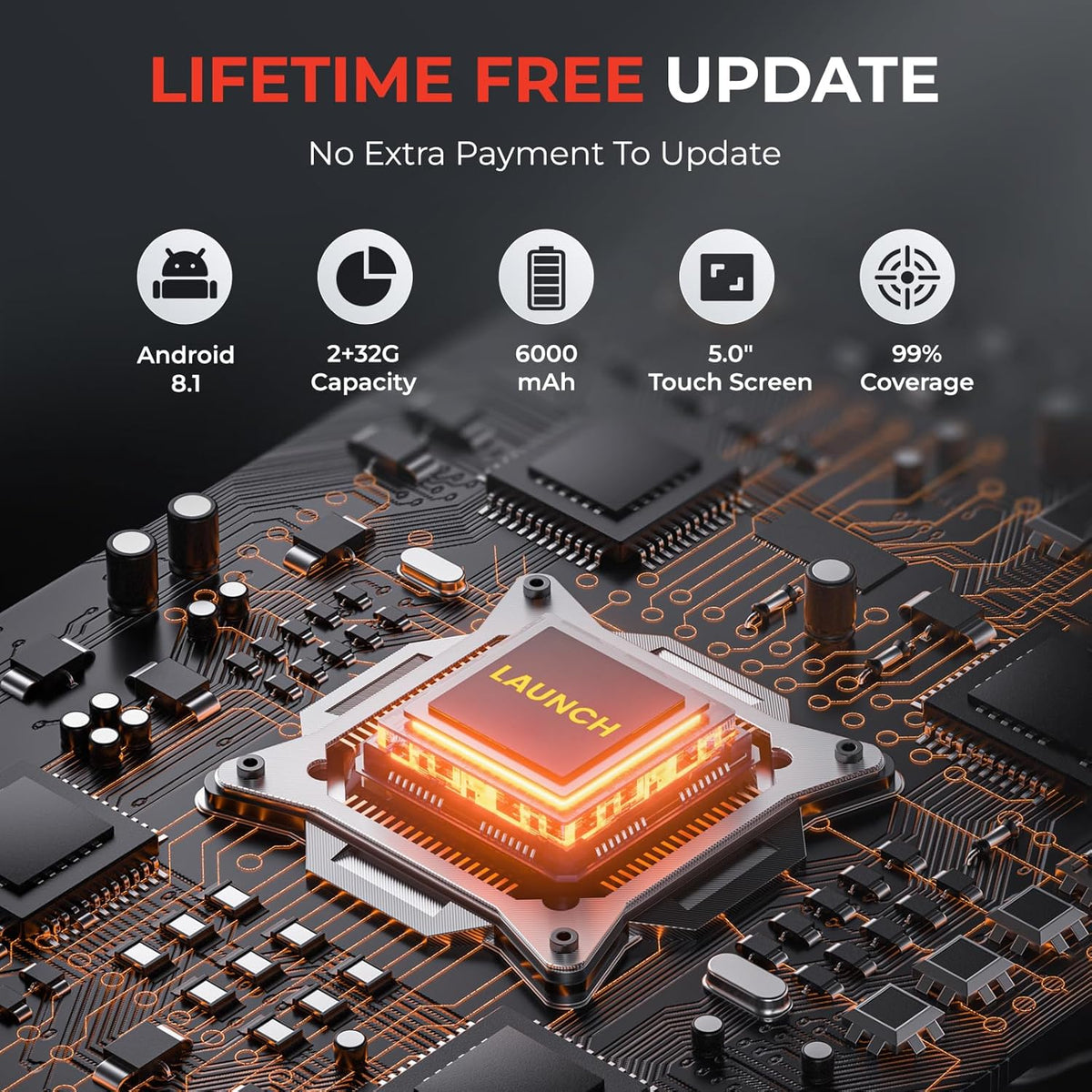 LAUNCH CRP123I V2.0 Elite OBD2 Scanner Diagnostic Tool, 2025 New Code Reader for Cars and Trucks, Engine ABS SRS Transmission Car Scanner, Lifetime Free Update, Oil/EPB/DPF/SAS/BMS Throttle Relearn