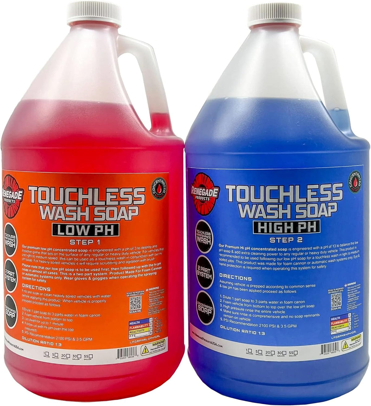 Renegade Products USA - Touchless 2-Step Truck Wash Soap System, Scrub Free Truck Cleaner for Big Rigs