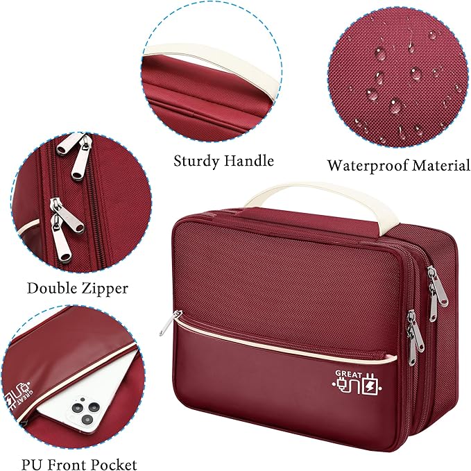 CILLA Electronic Organizer Travel Case, Travel Cord Organizer Case Portable Waterproof Cable Organizer Bag for Charger, Cord, USB, Power Bank, Earphone