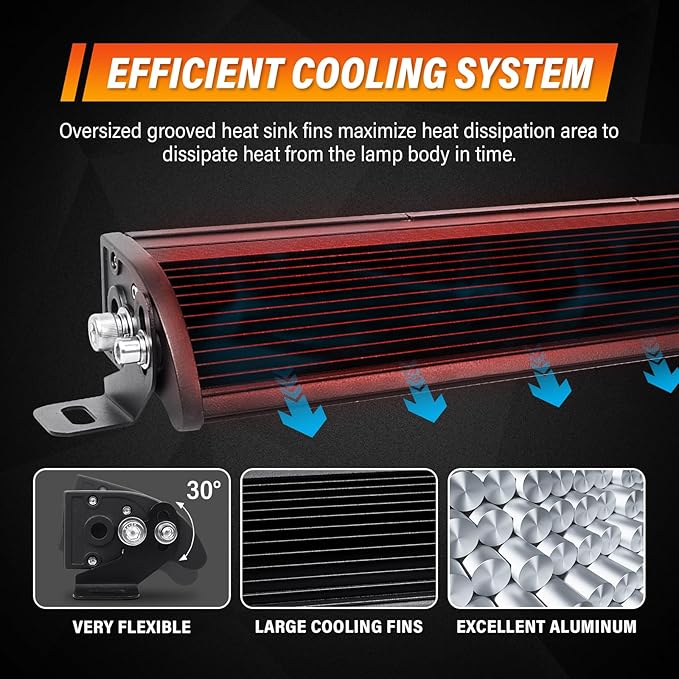 AUXTINGS 32 inch Single Row Dual Color LED Light Bar 180W Off Road Light Bar White Amber Combo LED Work Light Truck UTV 4x4 Cars SUVs ATVs Boats Fog Driving Light with Wiring Harness kit