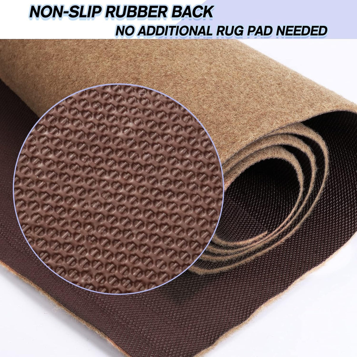 Custom Size Backed Non-Slip Area Rugs Runner, Easy Clean, Waterproof Runner Rugs for Hallway Entryway, Kitchen, Laundry, 3FT x 26FT, Beige