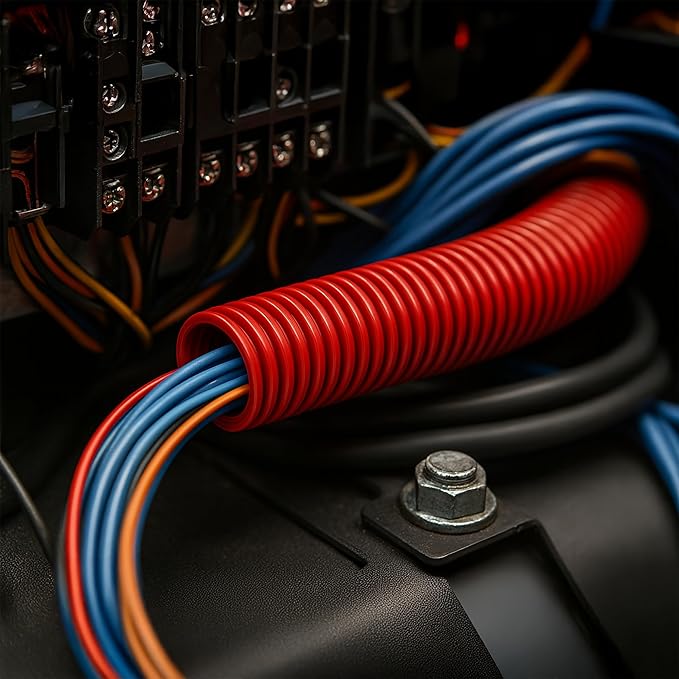 Electriduct Split Wire Loom Tubing Polyethylene Corrugated Flexible Conduit - 1/4" Nominal Size - 20 Feet - Gray
