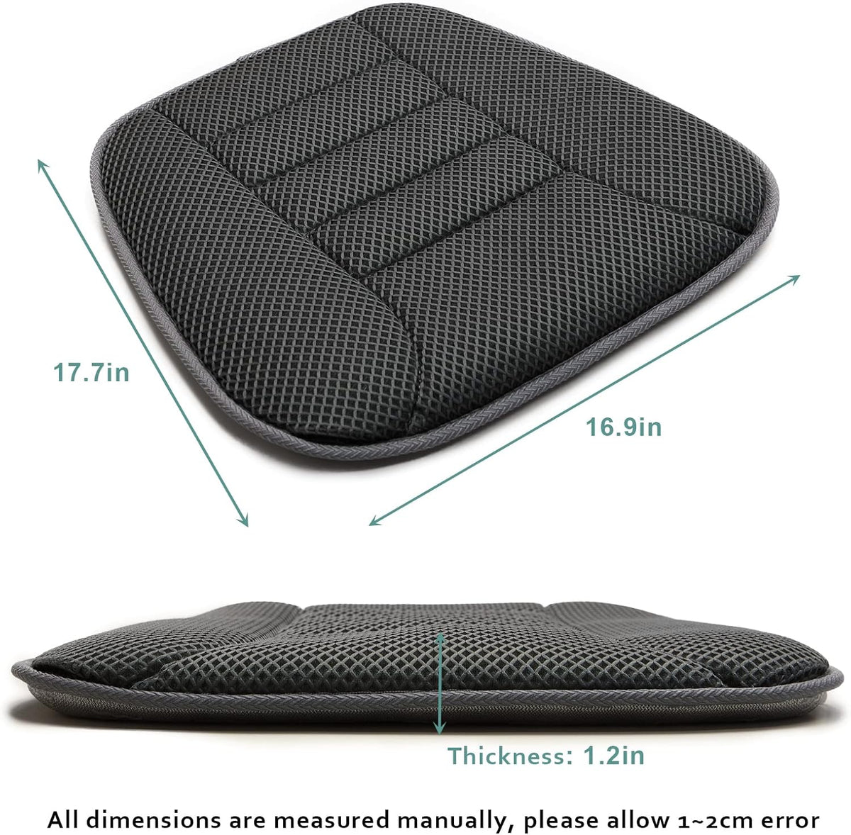 AEROiVi Car Seat Cushion for Driving, Breathable 3D Air Mesh, Non-Slip Bottom, Comfort Car Seat Protector, Car Seat Pad Also Works with Truck and Office Chair Home