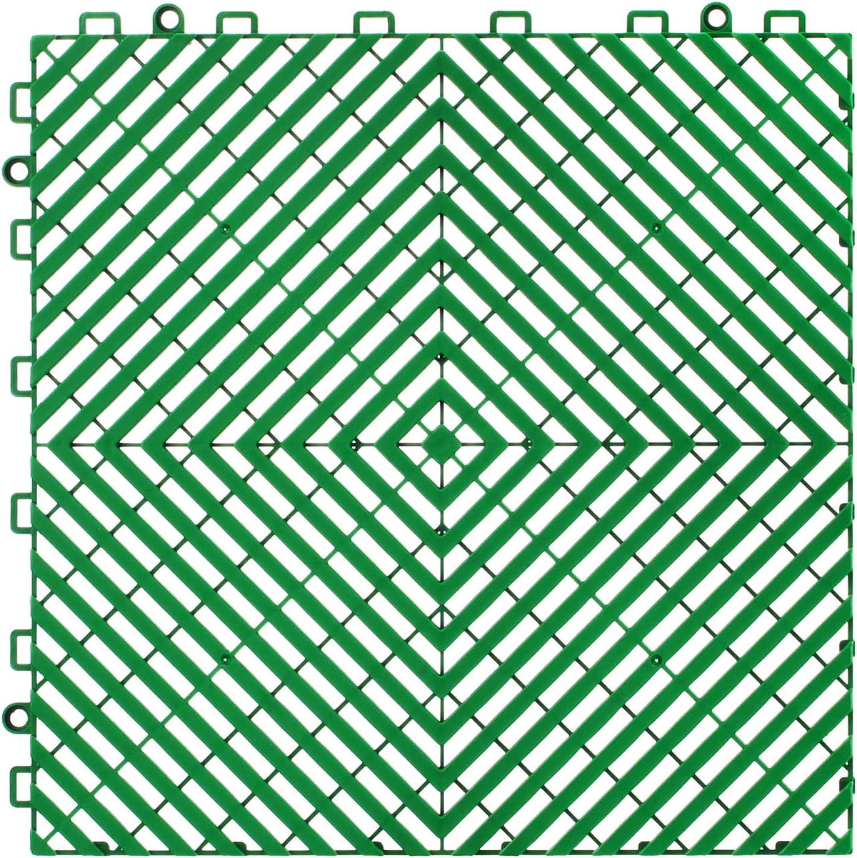 VEVOR Interlocking Drainage Mat, 50 Pcs Modular Interlocking Cushion, 12” x 12” Splicing Drainage Mats, Non-Slip Green PP Drainage Floor Tile and Shower Mat, for Garage, Garden, Kitchen & Outdoor