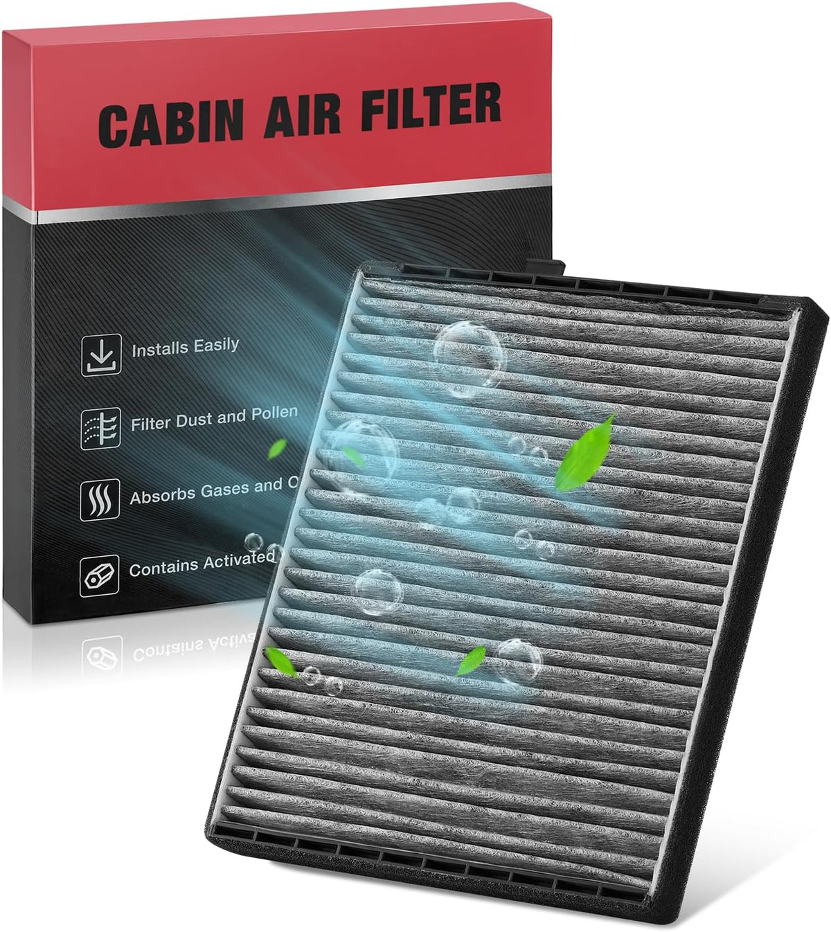 BDFHYK CF10546 Cabin Air Filter with Activated Carbon Compatible with Chevy 2004-2011 Aveo, 2006-2011 Aveo5, Compatible with Pontiac 2009-2010 G3, 2009 G3 Wave, 2005-2008 Wave, 2005-2007 Wave5