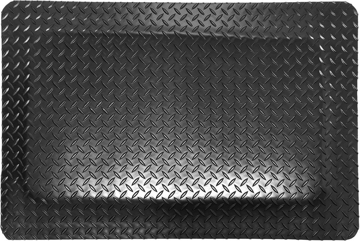 Rhino Mats, American Classic Diamond Anti-Fatigue Mats, Industrial Ergonomic Comfort Standing Mat for Work, Home, Garage, Office, Kitchen or Anywhere (Black 9/16" Thick, 3 FT. x 4 FT.)
