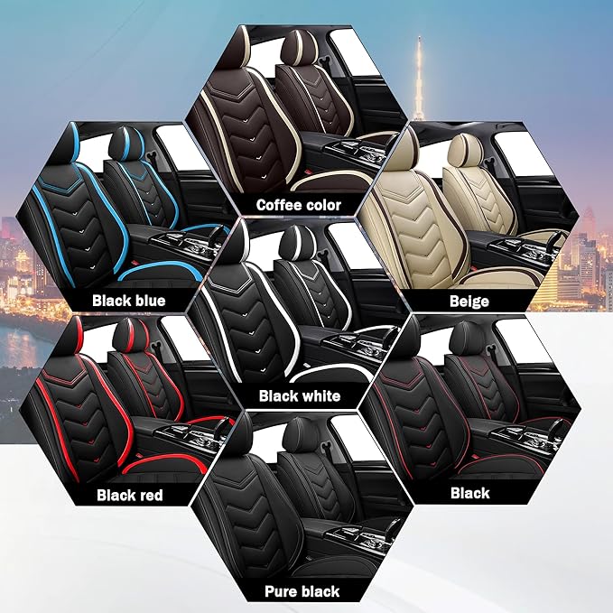 CTDS Car Seat Covers for Honda Accord 2000-2026, Stylish Sport Seat Cover, Premium Nappa Leather Car Seat Cover. Automobile Seat Covers Sets.(Standard 2 Seats/Pure Black)