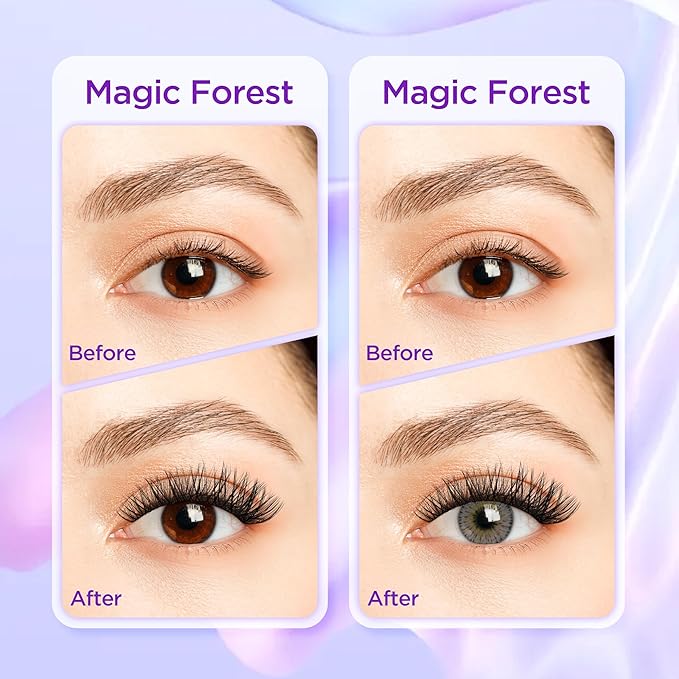 Lash Extension Kit DIY Lash Clusters Kit Eyelash Extensions Individual Lashes Extensions with (BondSeal,Tweezers,Remover168Pcs,MagicForest,8-16)