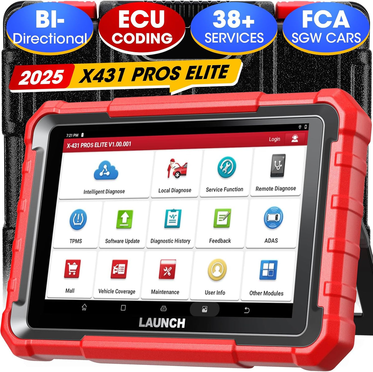 LAUNCH X431 PROS Elite 2025 New Bidirectional Scan Tool, 38+ Services, ECU Coding, All-in-One Full System Diagnostic Scanner, Support CANFD&DoIP, FCA AutoAuth, V.A.G Guided, 2 Years Free Update
