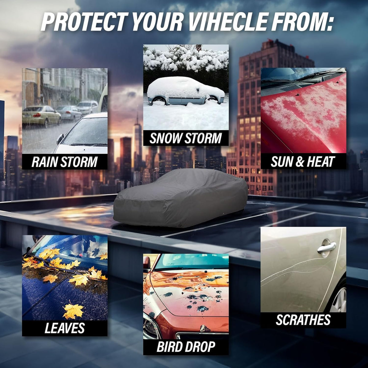 Supreme Full Car Cover - Semi Custom Fit for Tahoe 2007-2014 SUV 4-Door | All-Weather Protection: Waterproof, Dustproof, Windproof, UV-Resistant | Includes Accessories