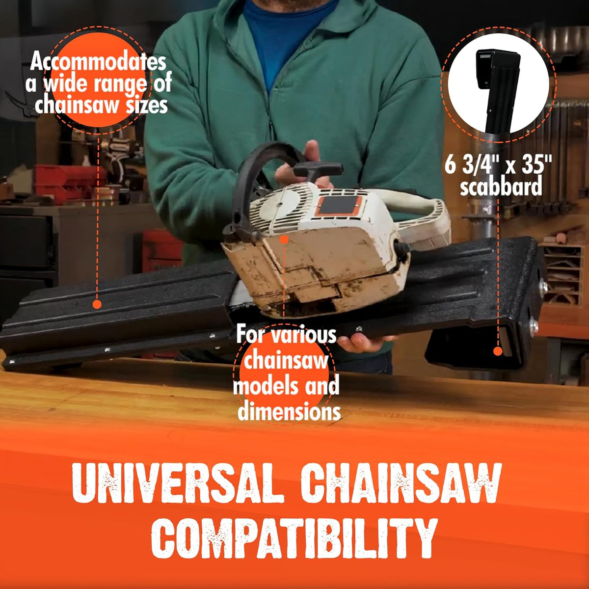 FORESTER Adjustable Bucket Chainsaw Scabbard | Chainsaw Holder for Bucket Truck Accessories