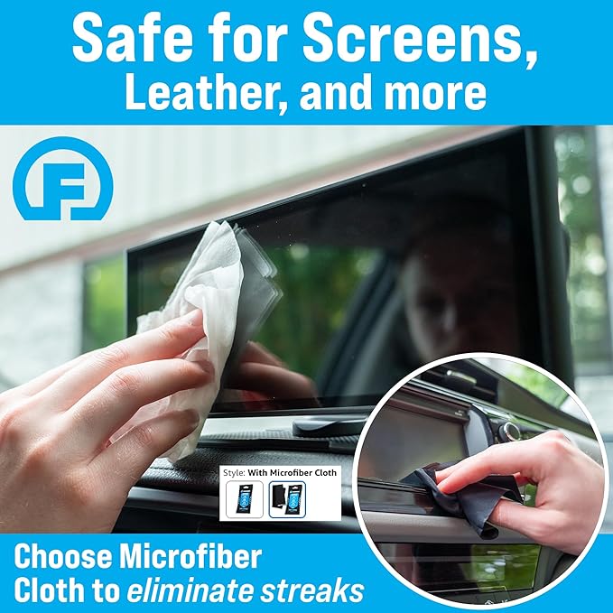 Fortress Car Interior Wipes (25 ct.) for Car Interior Cleaning, Dashboard, Seats, Detailing, and Steering Wheel [Travel Size] Skin-Safe Car Interior Cleaner Supplies