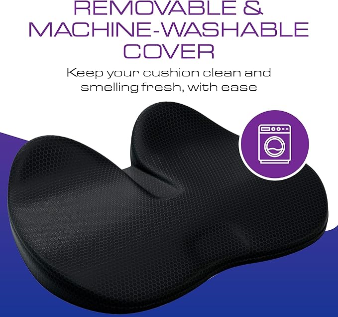 Ergonomic Seat Cushion - Memory Foam Chair Cushions | Gaming Chair Cushions | Office & Car Seat Cushion with Heat Reducing 3D Mesh | Office Chair Cushion for Back Pain - Pain Relief