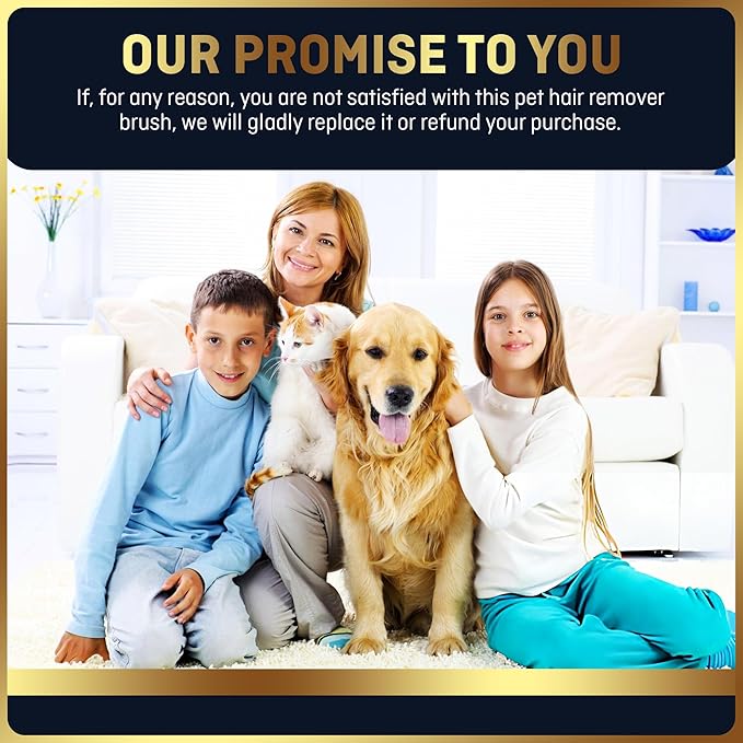 Lint Brush, Lint Remover, and Pet Hair Remover for Laundry, Clothes, Couches, Car Seats, Furniture and Fabric. Reusable Dog and Cat Fur Wizard Hair Removal Brush. ALLISTAR (Midnight Blue)