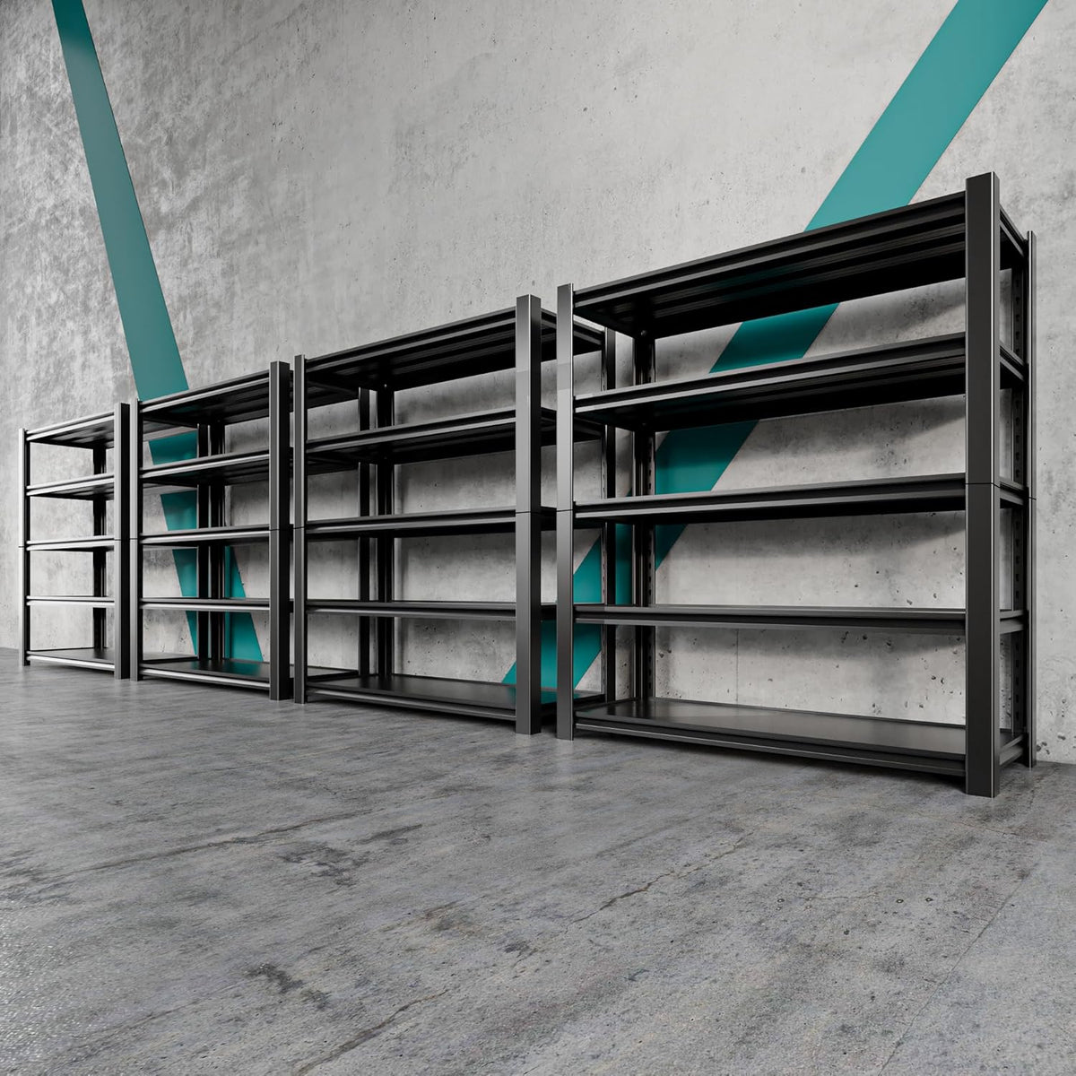 76" H x 60" W x 24" D 5-Tier Heavy Duty Garage Shelving Unit, 3000 LBS Capacity Metal Storage Rack,Adjustable Steel Shelves for Garage, Warehouse, Basement, Pantry, Workshop.4 Pack
