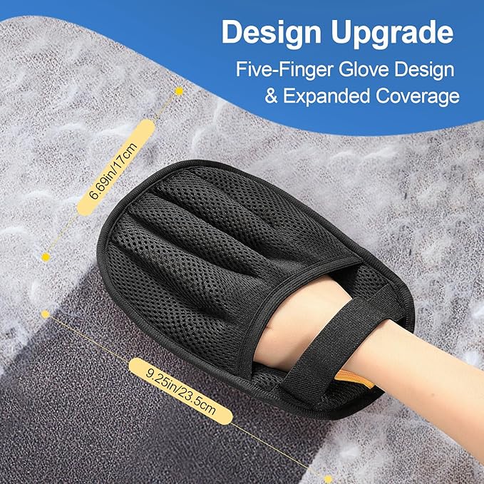 Pet Hair Removal Tool for Cats & Dogs, 2025 New Upgraded Electrostatic Gloves for Pet Hair, Reusable Pet Hair Remover Tool for Couch, Furniture, Carpet, Curtain & Car Seat (Blue)