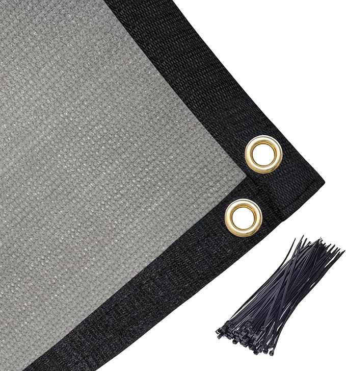 Amagenix 90% Shade Fabric 6'X 9' Gray Sun Shade Cloth with Grommets for Pergola Replacement Shade Cover Canopy, Heavy Duty, Cable Zip Ties Included (We Customized)