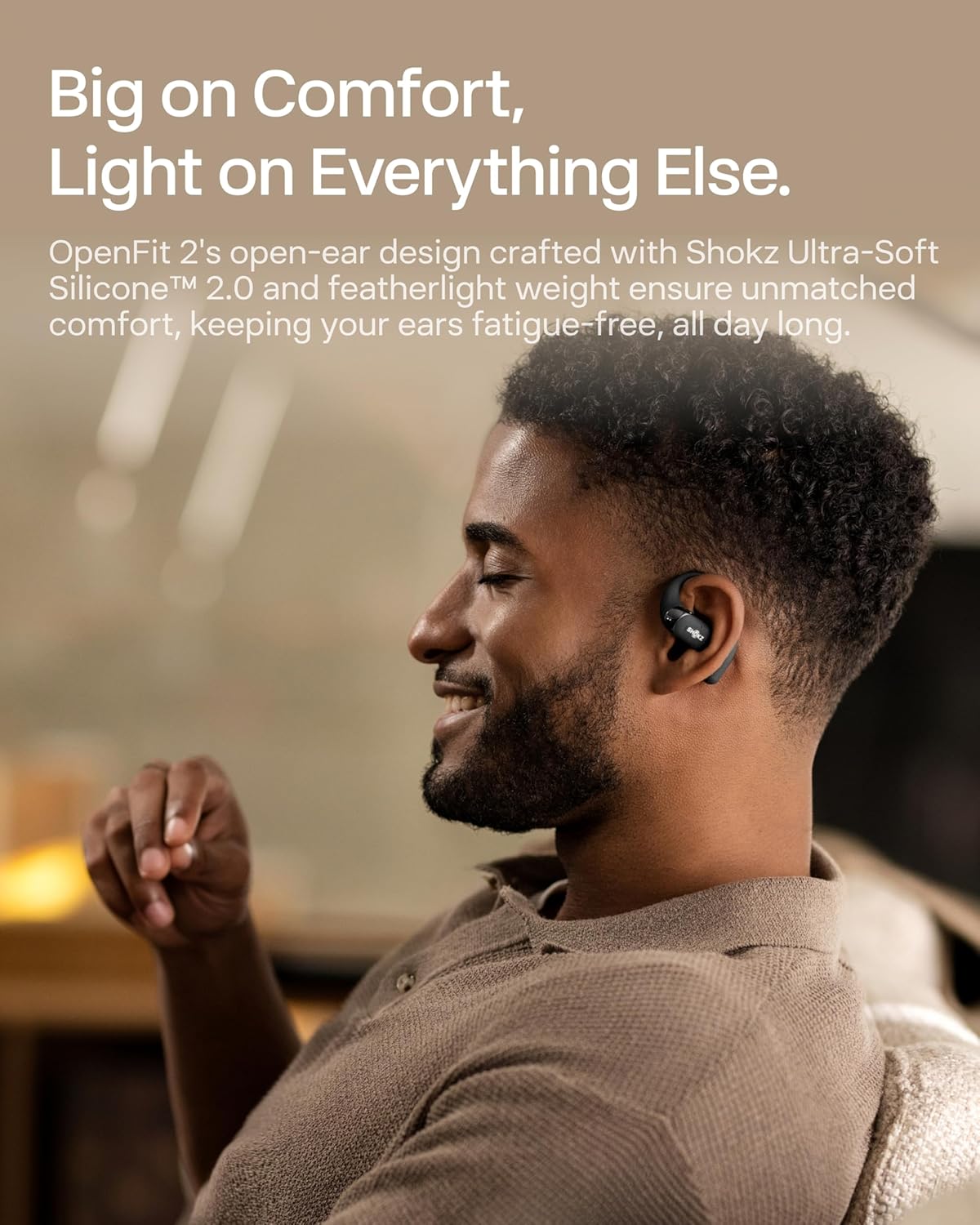 SHOKZ New OpenFit 2 Open-Ear Headphones, True Wireless Bluetooth Earphones with Microphone, Earhook Earbuds with 48 Hours of Playtime, Fast Charging, IP55 Water-Resistant, with Carrying Bag, Black