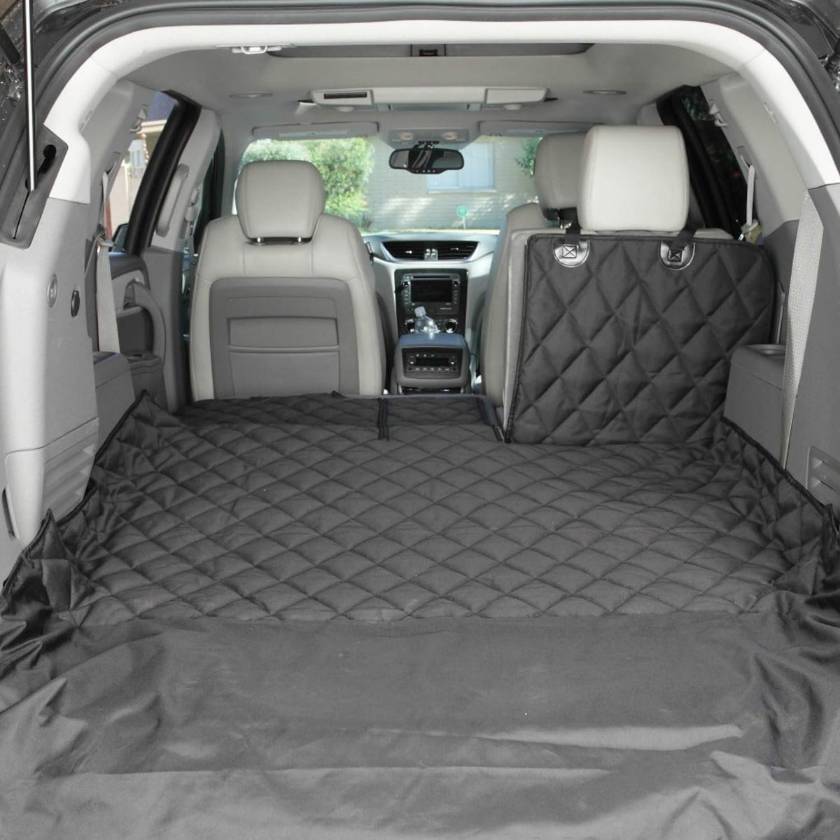 4Knines SUV Cargo Liner for Dogs, Trunk Mat for SUV, Durable Cargo Cover, Protector – Compatible with 60/40 Split Bench & Armrest Pass-Through, Waterproof, Machine Washable, Non-Slip (X Large, Black)
