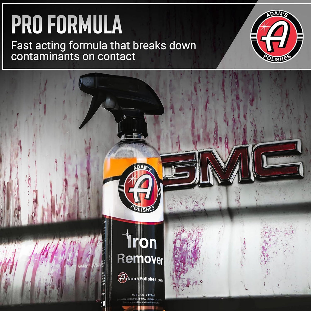 Adam's Iron Remover (16oz, 2 Pack) - Fallout & Iron Remover Spray for Car Detailing Removes Iron Particles in Auto Paint, Wheels, Motorcycle, RV & Boat - Use Before Clay Bar, Wax or Car Wash