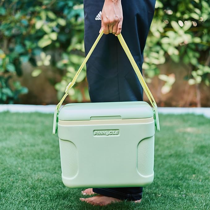 Pinnacle 8.5Qt Mini Cooler – 14 x 7.6 x 10.6In Ice Box with Smart Divider, Locking Lid, Adjustable Shoulder Strap – Insulated Picnic Basket Beach Cooler Bag – 36- Hour Ice Retention – Stylish Colors
