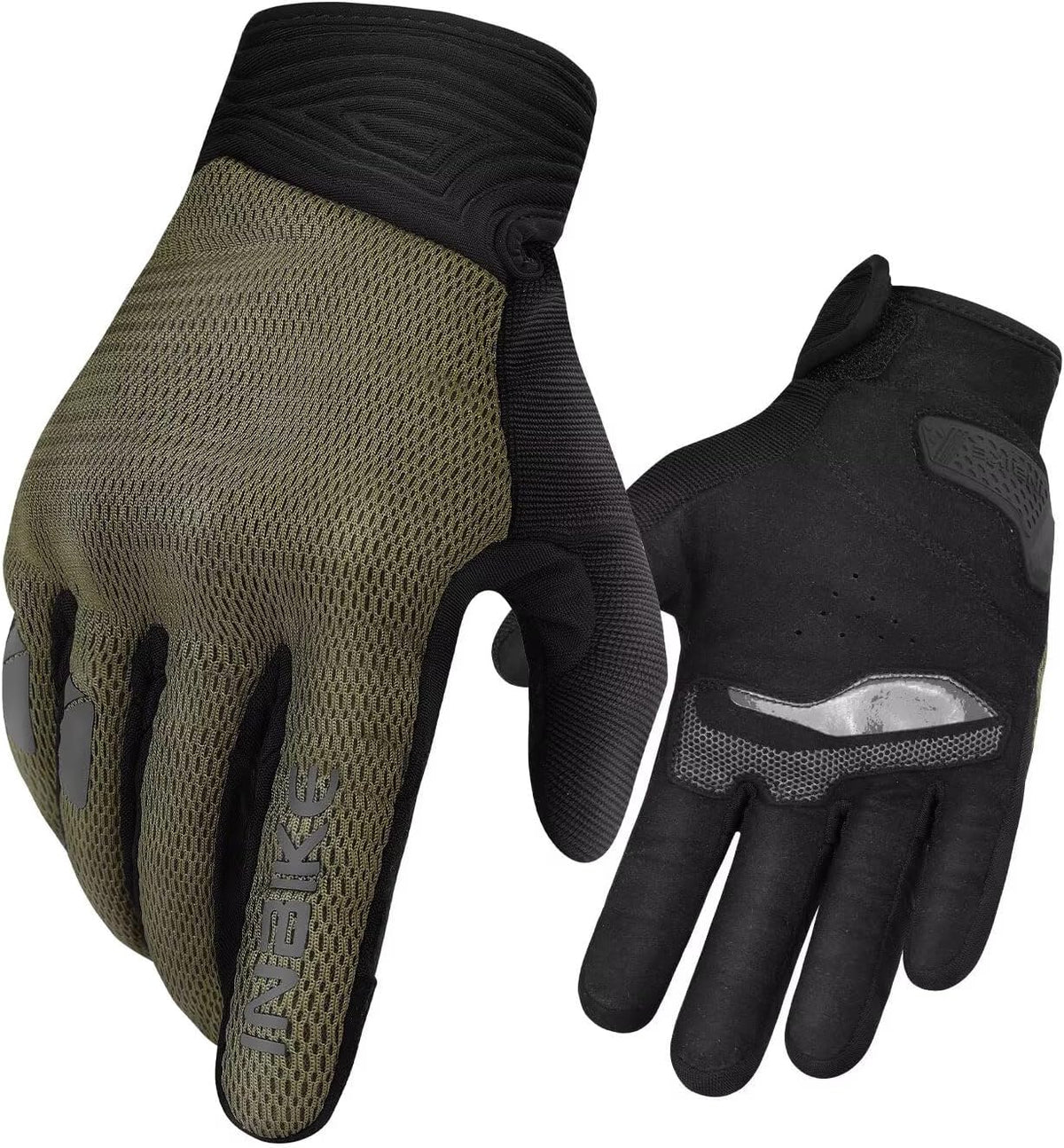 INBIKE Breathable Mesh Motorcycle Gloves for Men/Women, Shell Protection, Reflective, TPR Palm Sliders, Touchscreen Motorbike Gloves for ATV BMX MTB Riding