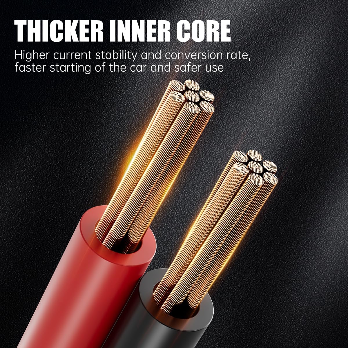 0 Gauge 25 Feet Jumper Cables for Car Battery, Heavy Duty Automotive Booster Cables 1000AMP for Jump Starting Dead or Weak Batteries with Carrying Bag Included, Suitable for 8L Gas & 6L Diesel