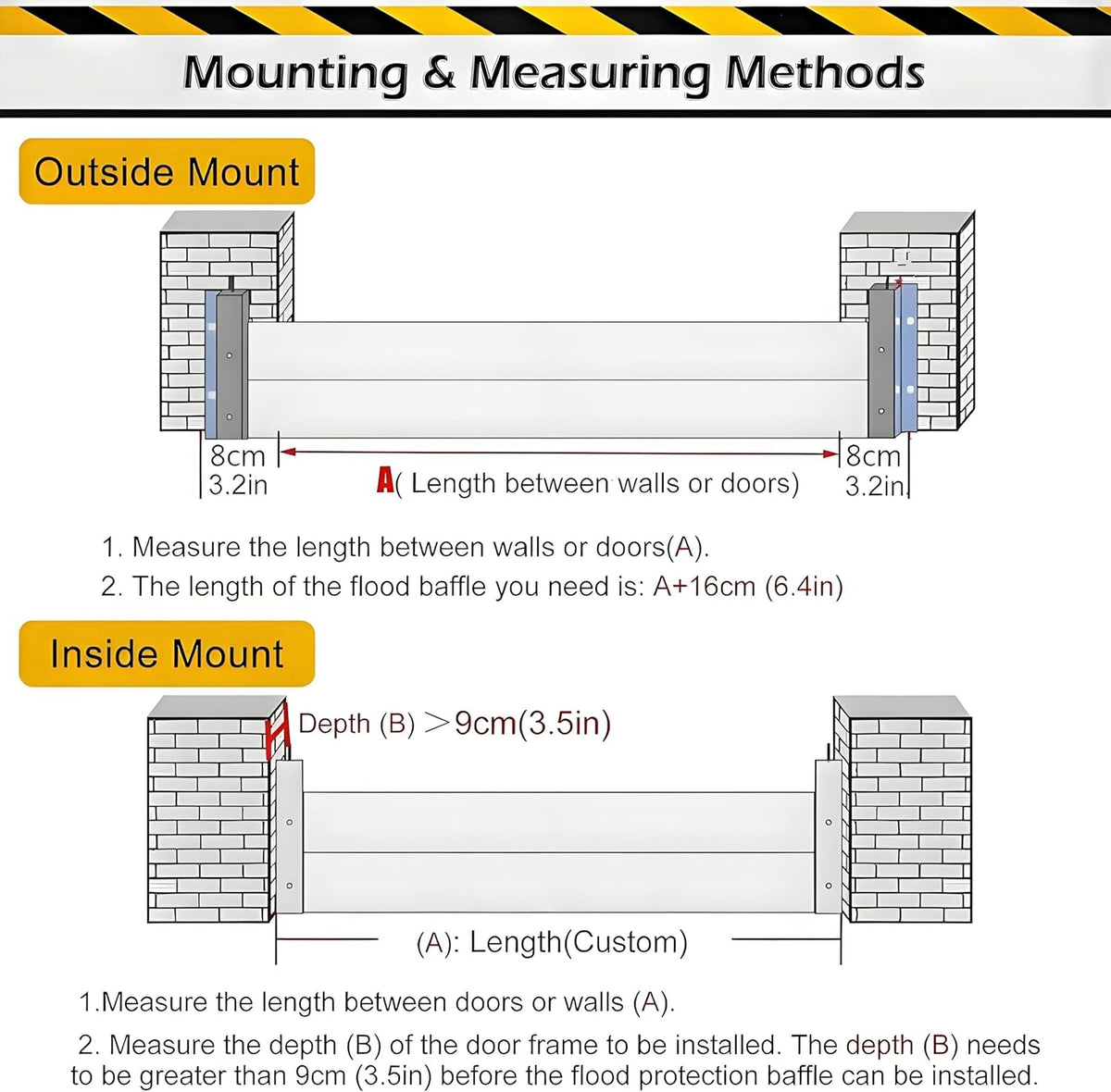 Flood Barriers for Home Exterior,Aluminum Alloy Outdoor Garage Doors Water Barriers for Flooding(H39.4Inch,L6.5FT)