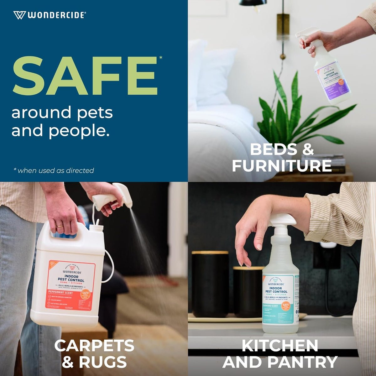 Wondercide - Indoor Pest Control Spray for Home and Kitchen - Ant, Roach, Spider, Fly, Flea, Bug Killer and Insect Repellent - with Natural Essential Oils - Pet and Family Safe — Cedarwood 16 oz