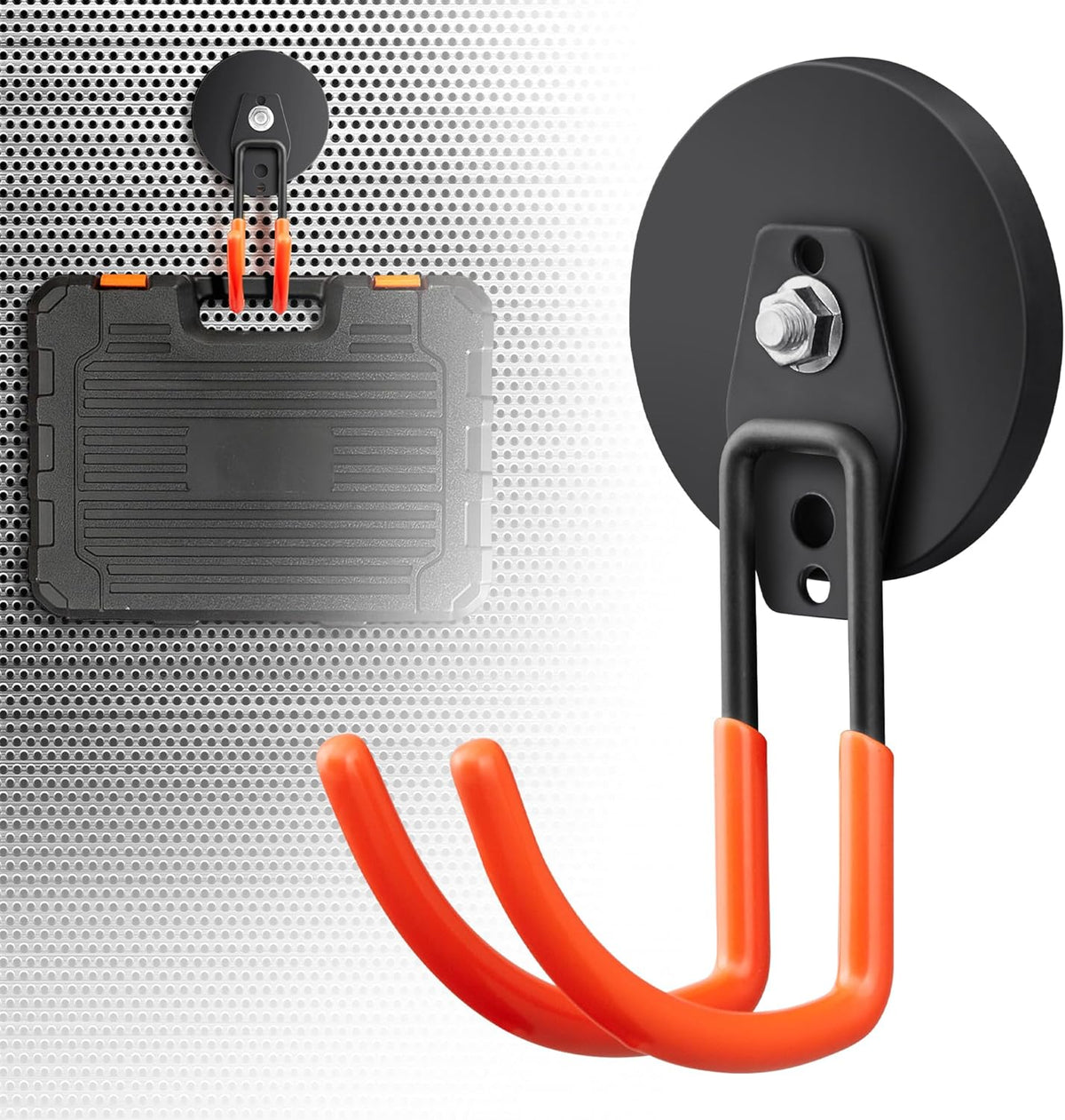 Large Strong Magnetic Hooks For Hanging Heavy Duty, 2PCS 3.5in Neodymium Magnet Storage Utility Hooks, Industrial Magnet Hook, Steel Long Magnetic Holder Hanger Organizer For Garage Garden Power Tools