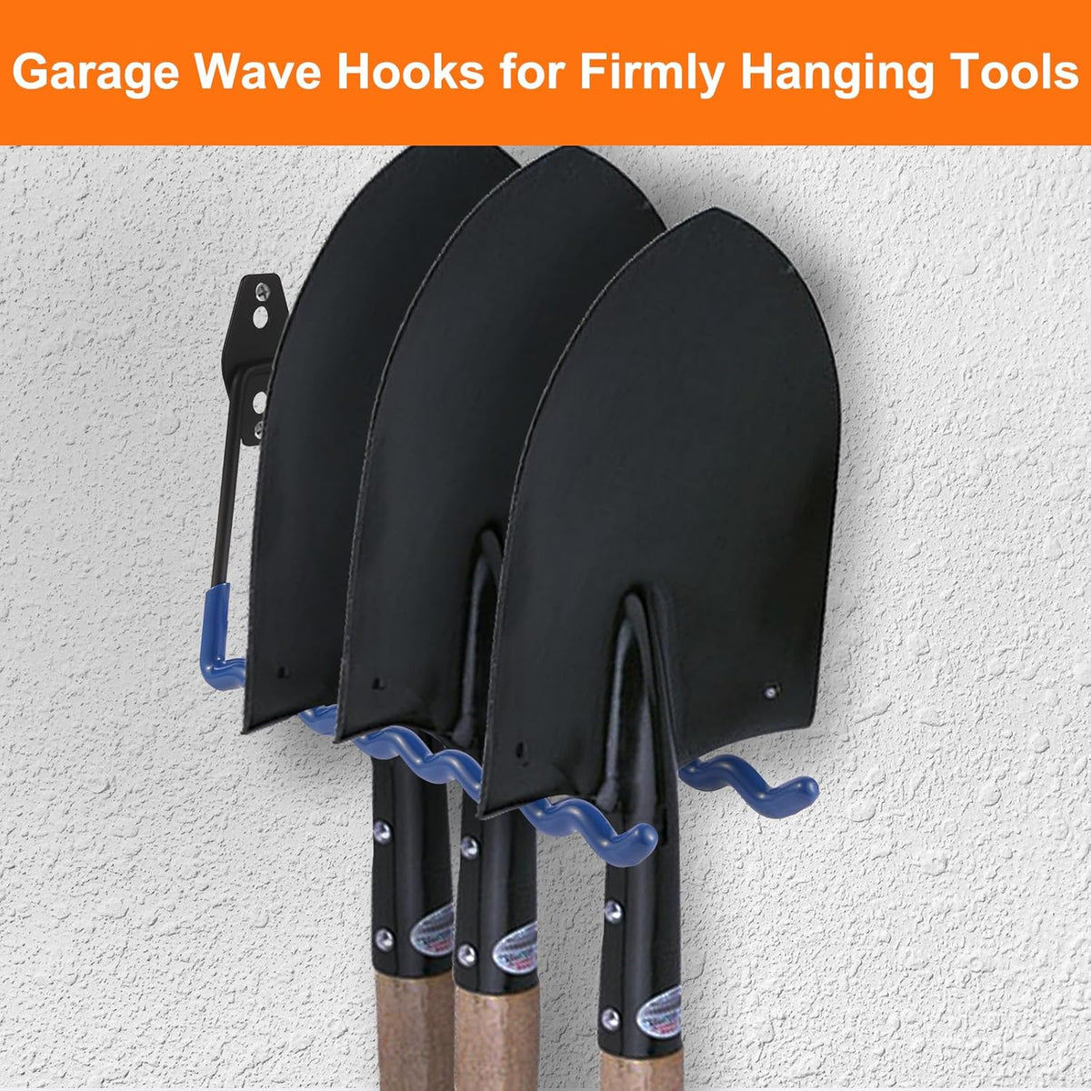Wall Mounted Garage Hooks Tool Organizer, 14 Inch Garage Storage Hook Heavy Duty Utility Wall Hangers Blue for Ladders, Hose, Garden Tools, Set of 4