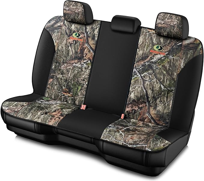 Mossy Oak Low Back Camo Full Size Bench Seat Covers, Universial Fit, Fit Most Rear Seats - Made with Premium Rip-Stop Oxford Fabric - Official Licensed Product