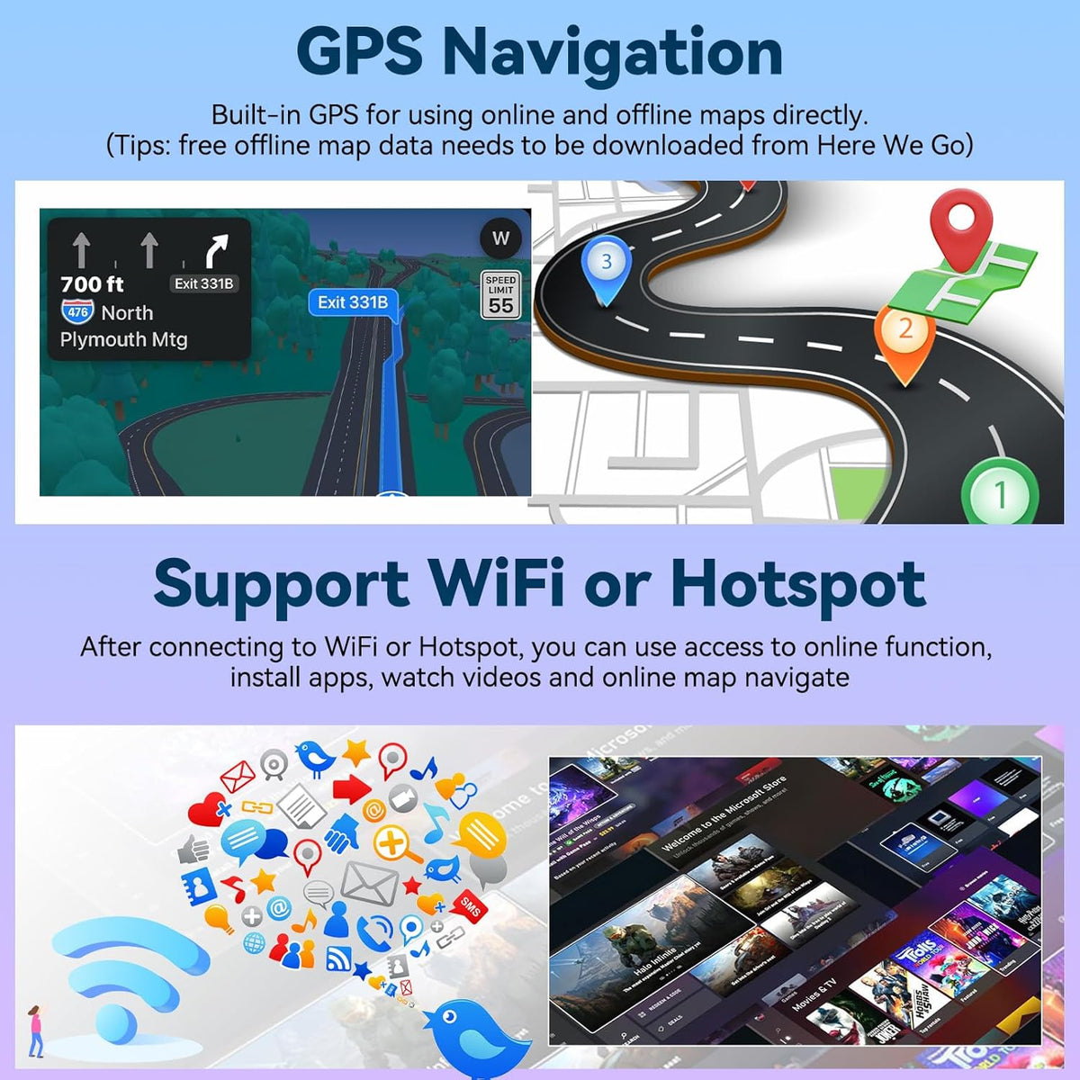UNITOPSCI 2G+64G Android 13 Car Stereo Radio for Subaru Forester WRX Impreza 2015-2018 Wireless CarPlay Android Auto 9" Touchscreen GPS Navigation Bluetooth Mirror Link FM/RDS SWC+ Backup Camera Mic