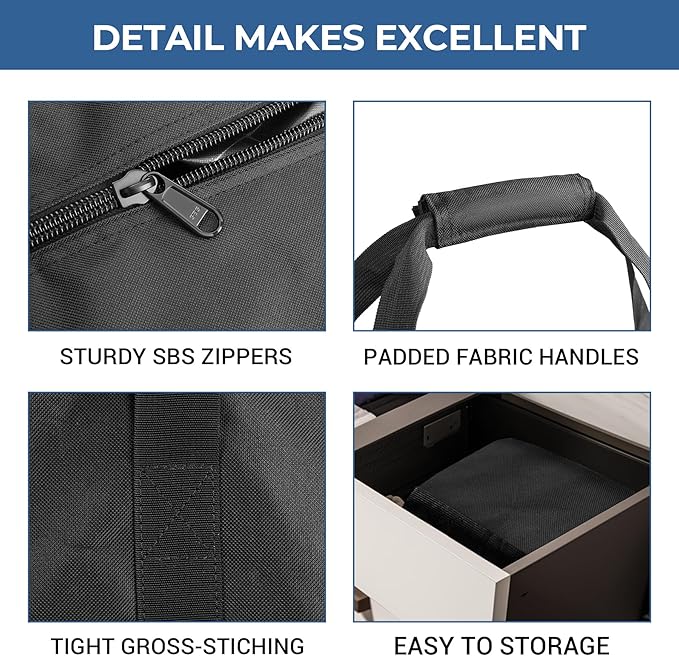 COOLBEBE 60" Sports Duffle Bag - 332L 2PCS Extra Large Travel Duffel Luggage Bag with Upgrade Zipper, Sturdy & Water Resistant Long Duffle Bag for Camping Moving (Black 60inch 2Pack)