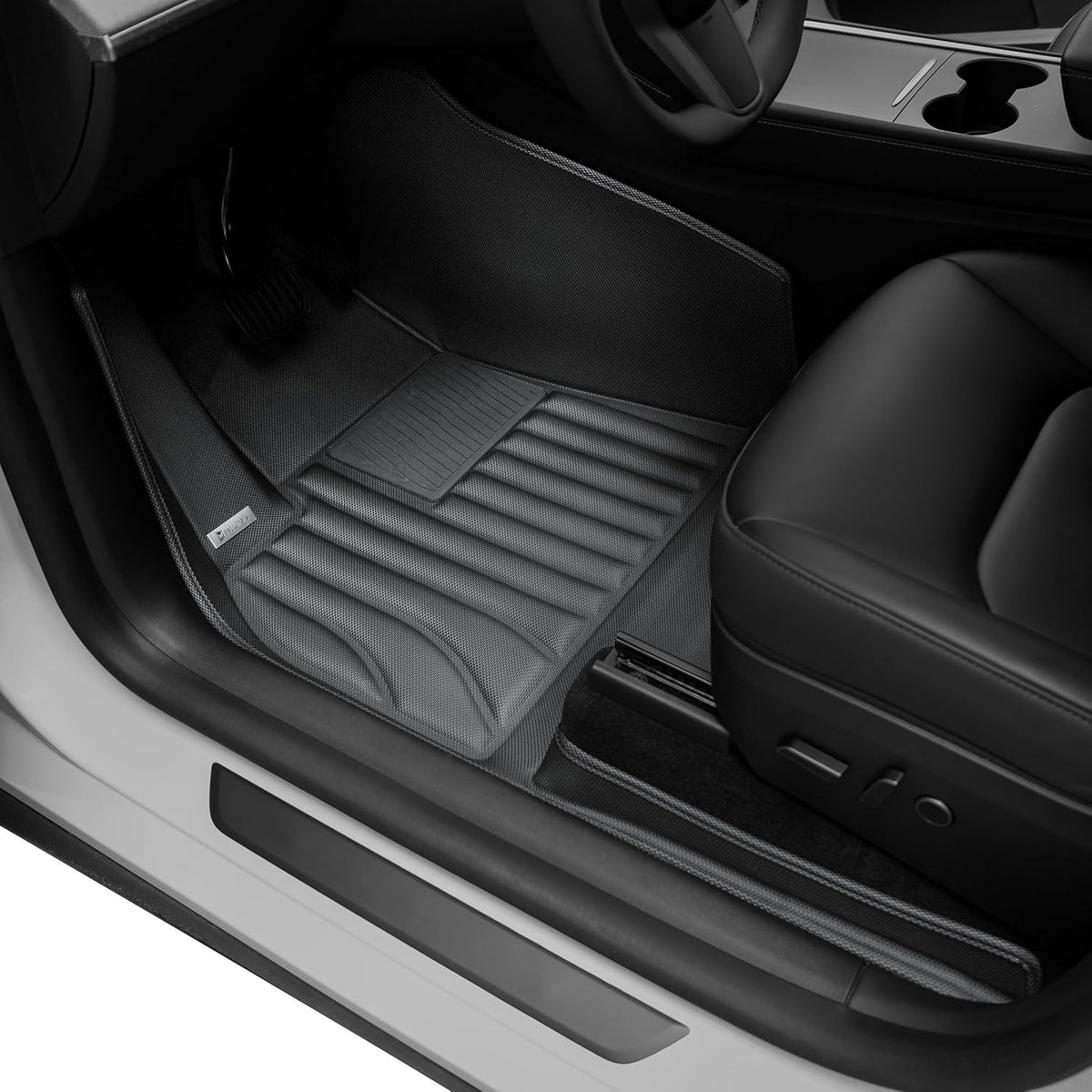Extreme Coverage Floor Mats for Tesla Model Y (2021-2025) – Full 360° Cabin Protection, GapZero Fit with TrackGuard Rail Protection (Does NOT fit 7-Seat & Juniper)