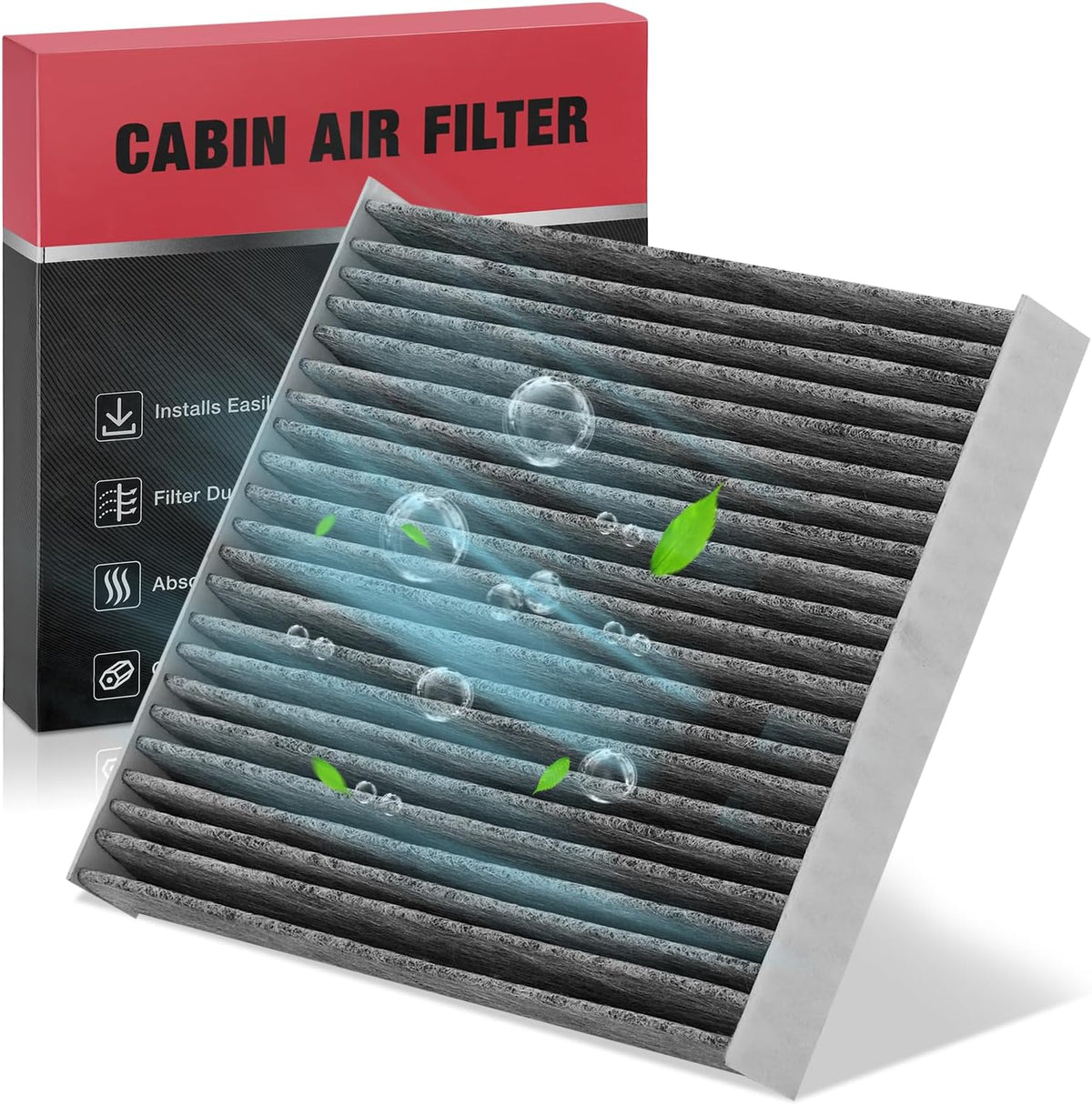 BDFHYK Cabin Air Filter with Activated Carbon Compatible with Ford Mustang 2005-2014, Replace# CF10370 4R3Z19N619AA