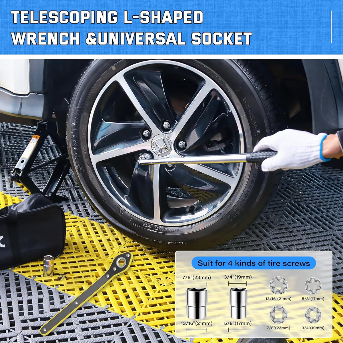 IMAYCC Car Jack Kit 2.5 Ton Scissor Jack Portable Car Jack and Stand Kit, Tire Changing Kit with Spare Tire Kit, Universal Jack Car Kit for Easy Tire Changes