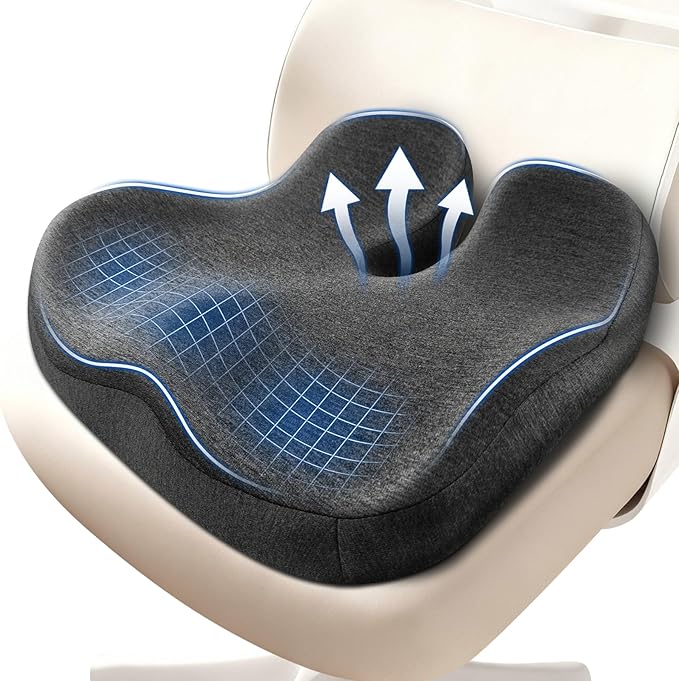 Thickened Seat Cushions for Office Chairs,Ergonomic Memory Foam seat Cushion，Sciatica Pain Relief Pillow for Long Sitting，Coccyx Cushion for Tailbone Pain,Office,Car,Pregnancy,Wheelchair