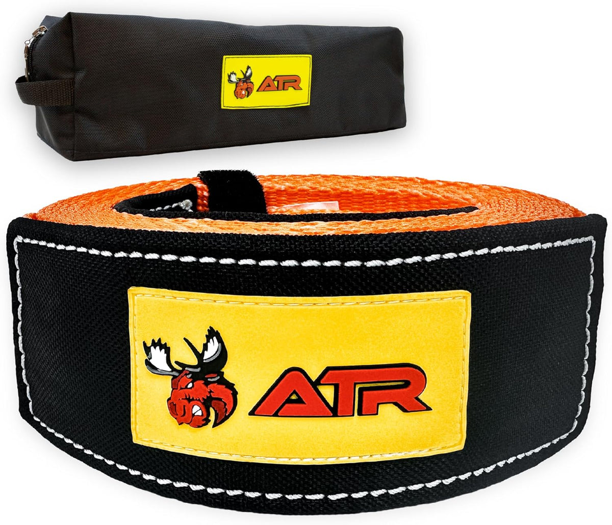 ATR Recovery Tow Strap 3.5" x 20ft – 36,000 lbs Break Strength, Heavy Duty Snatch Strap for Truck, SUV, UTV, Off-Road Pulling, Tow Rope with Storage Bag