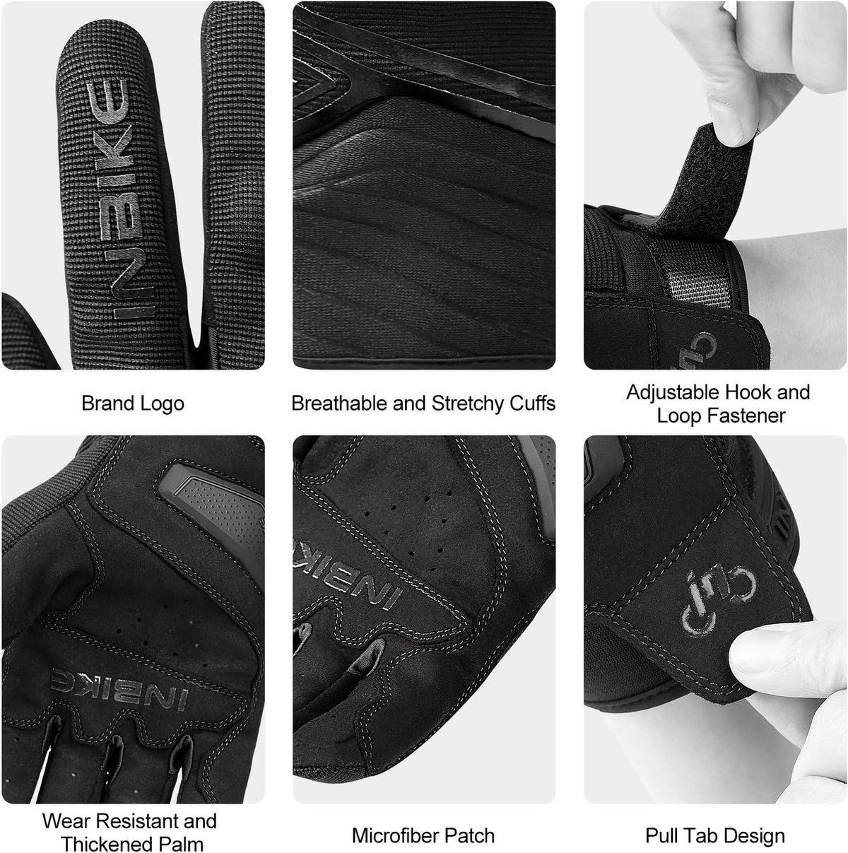 INBIKE Breathable Mesh Motorcycle Gloves Touchscreen with TPR Palm Pad Hard Knuckles