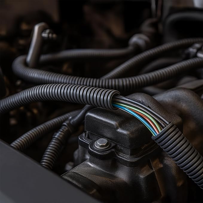 Electriduct Split Wire Loom Tubing Polyethylene Corrugated Flexible Conduit - 2" Nominal Size - 10 Feet - White