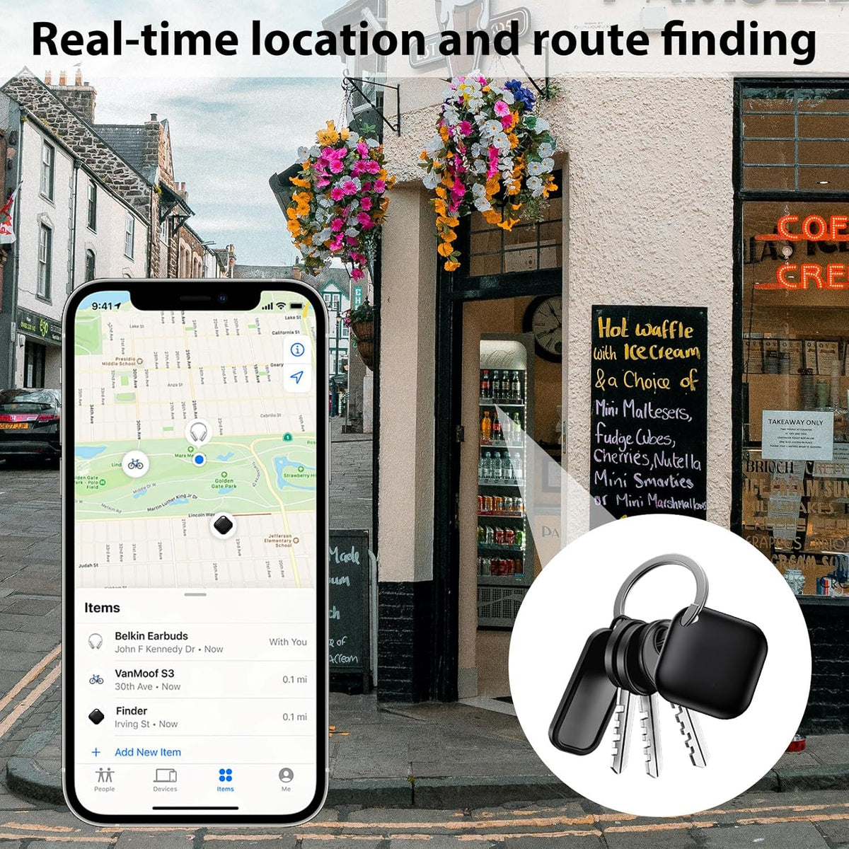2 Pack GPS Vehicle Tracker, Hidden Vehicle Tracker, No Subscription and Monthly Fees and SIM Card Required, Tracker with Sound, Works with Find My, Suitable for Children, Pets, Vehicles (iOS only)