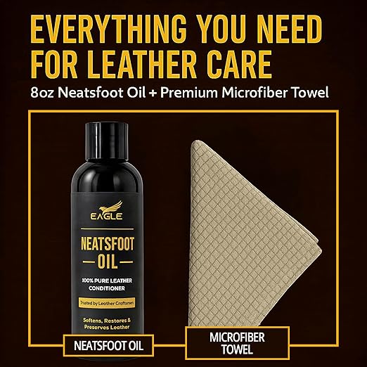 100% Pure Neatsfoot Oil – 250 mL Leather Conditioner & Restorer | Softens, Preserves & Protects Saddles, Boots, Bags & Leather Gear | Deep Conditioning Formula