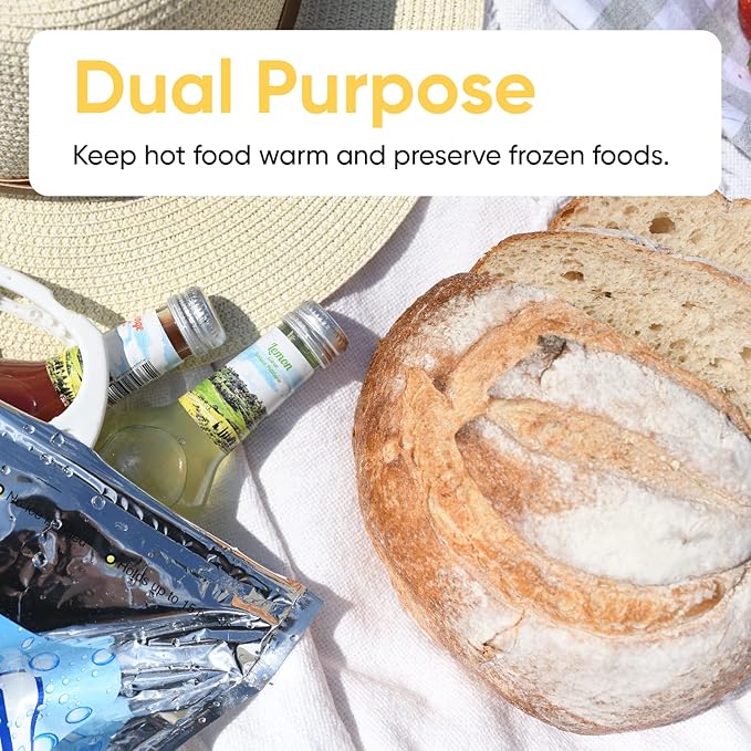 Superio Hot and Cold Insulated Bags for Food Delivery, Grocery Shopping Bags, Food Storage for Hot and Frozen Food for Travel, Disposable Cooler Bag, Reinforced Thermal Lunch Bag (2, 16"x19.25")