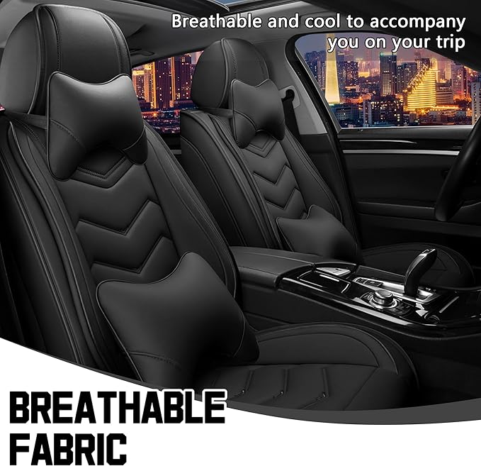 CTDS Car Seat Covers for Mazda CX-5 CX-3 CX-7 CX-9 CX-50 CX-30 CX-70 CX-90 2007-2026, Stylish Sport Seat Cover, Premium Nappa Leather Car Seat Cover.(Luxury 2 Seats/Pure Black)