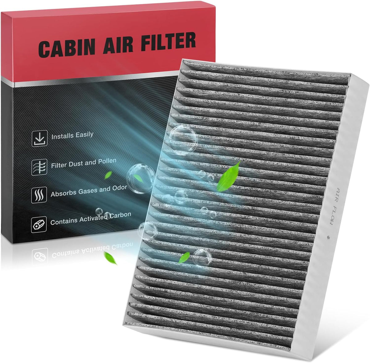 BDFHYK CF11854 Cabin Air Filter with Activated Carbon Compatible with Nissan 2017-2022 Qashqai, 2014-2020 Rogue, 2017-2022 Rogue Sport 2.0L l4, Replace# XC10434, WP10179, PC99052-P